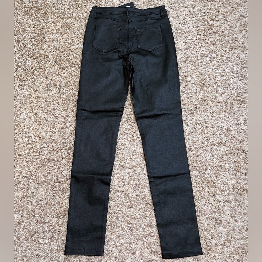 NWT! [Fashion Nova] Black Faux Leather Sammie Pants High Rise Skinny Size L - Picture 3 of 8